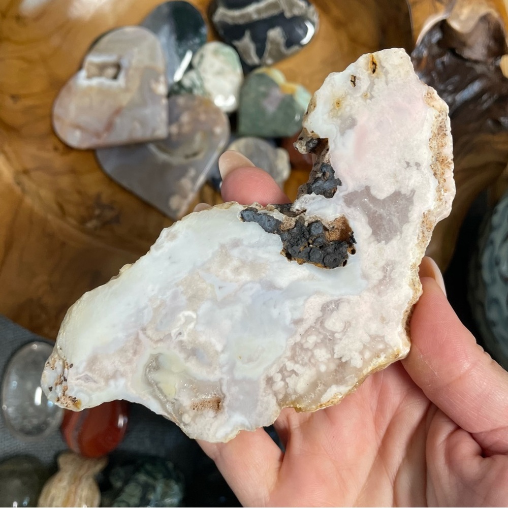 Natural pink amethyst’s Agate Display Slice - Decorative Home Accent